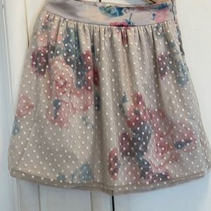 Joyfolie Polka dots rose prints skirt